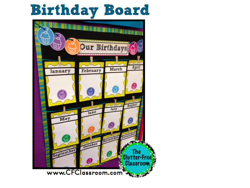 Celebrating student birthdays are fun and easy with these card, display and gift ideas and classroom management strategies, procedures, routines, and techniques from the Clutter Free Classroom. 