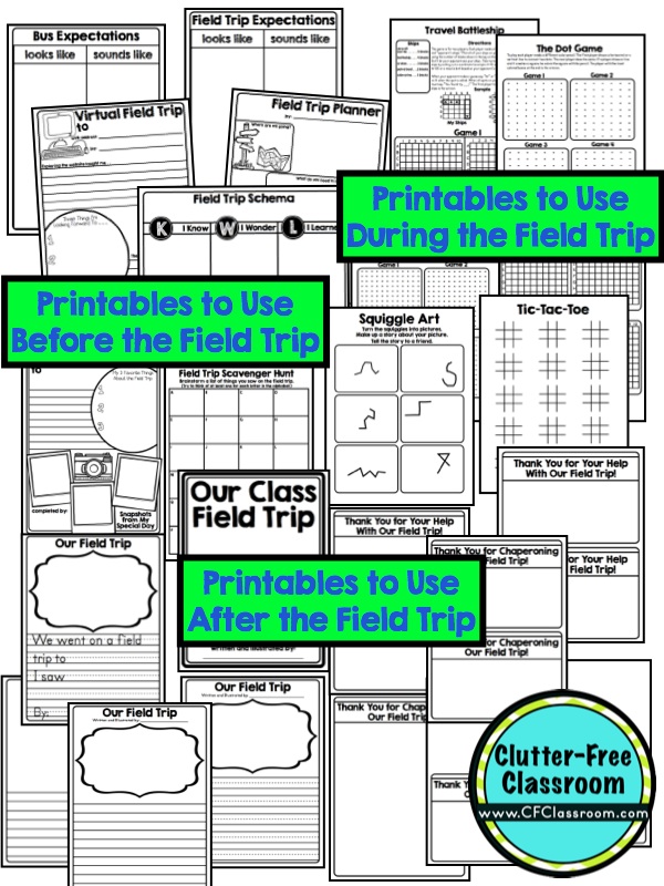 Plan field trips for the kids in your elementary classroom with these classroom management tips and fun activities from the Clutter Free Classroom. Teach each student the procedures, routines, strategies, and techniques to ensure an easy field trip.