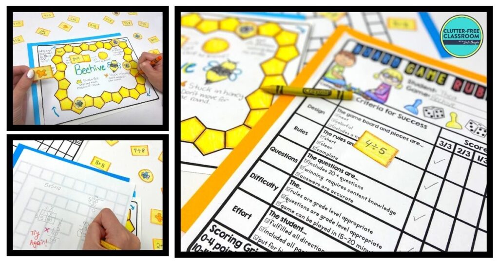 student-made board game templates