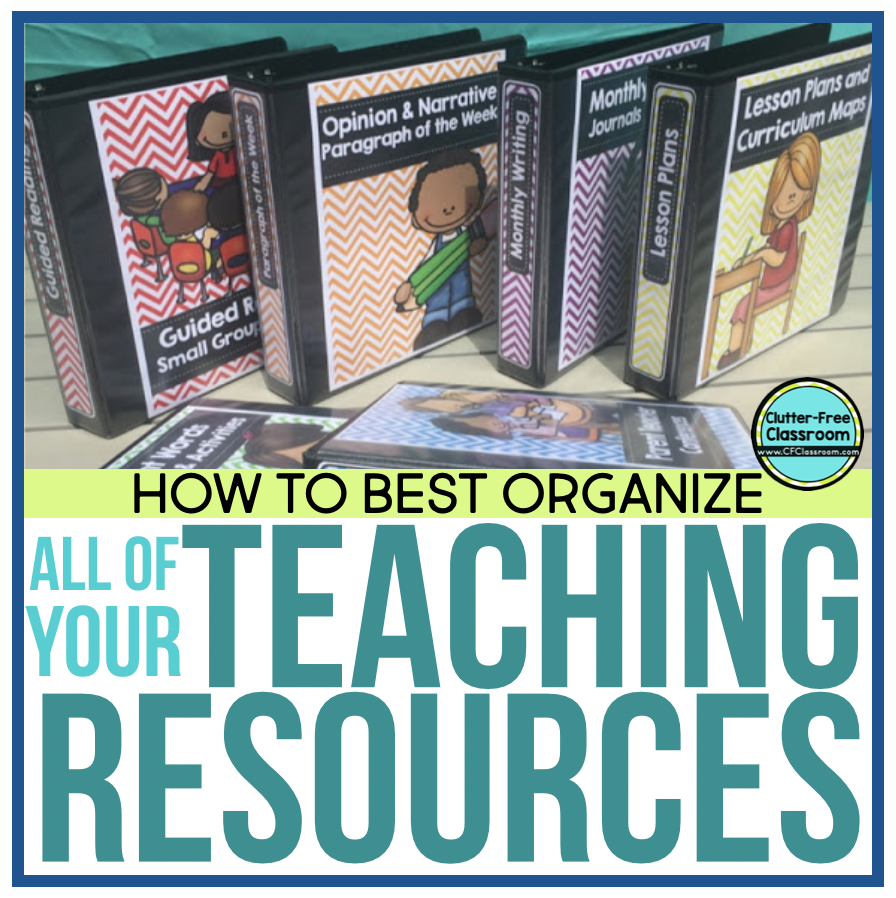 Do you have trouble organizing teacher resources and worksheets? If so, you NEED to check out my strategies for storing printables using binders, folders, and more! See this blog post to learn more.