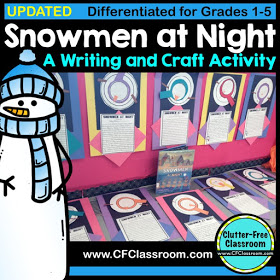 Snowmen at Night bulletin board