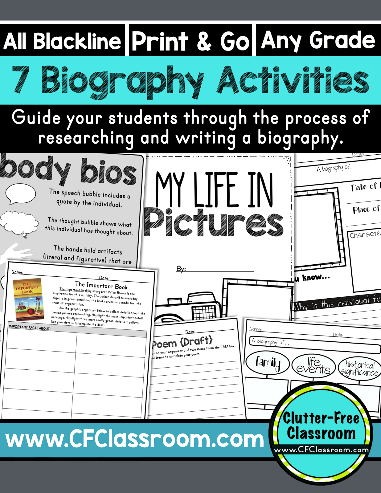 autobiography vs biography anchor chart