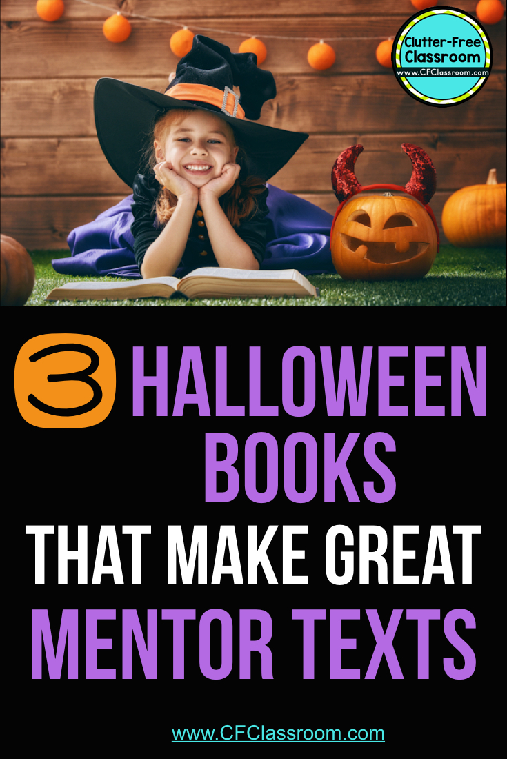 girl reading a Halloween book dressed as a witch