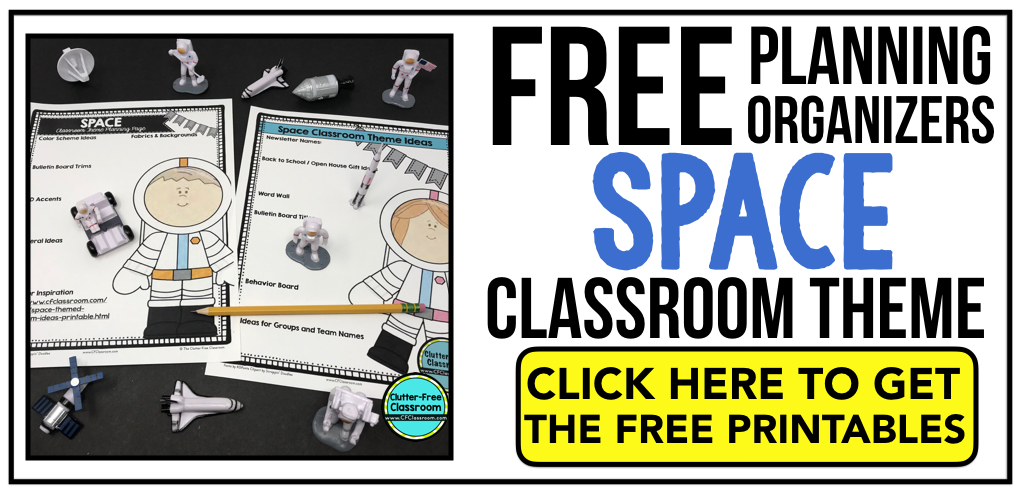 SPACE Theme Classroom: If you’re an elementary teacher who is thinking about a space, astronaut, galaxy, outer space, universe, solar system theme then this classroom decor blog post is for you. It’ll make decorating for back to school fun and easy. It’s full of photos, tips, ideas, and free printables to plan and organize how you will set up your classroom and decorate your bulletin boards for the first day of school and beyond.