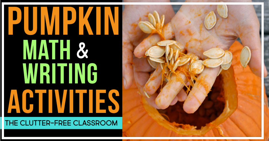 Click through for FREE pumpkin math activities and October ideas for kids. These no prep printables and worksheets are perfect for Halloween or any other day in October. The ideas found here have been used in centers as well as in small groups with 4th grade, 3rd grade, and 2nd grade students.