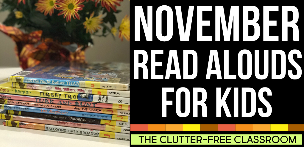 November books for kids will give first grade, second grade, and third grade teachers ideas for lessons, crafts and art projects for the fall /aumtum. In addition to November read aloud book suggestions, you see reading graphic organizers, free printable resources and lots of November activities. Kindergarten, fourth grade, fifth grade, and of course a homeschool will love this too..         "