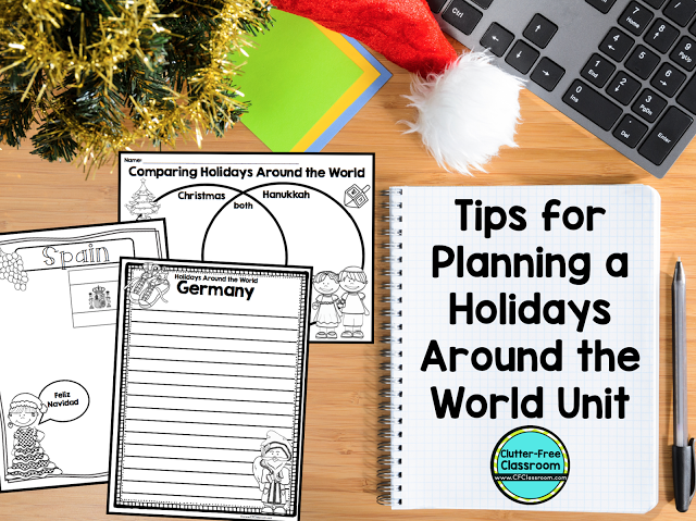 Are you looking for ideas and free resources for a Holidays Around the World Unit? Here you'll find tips and links to make planning easy.