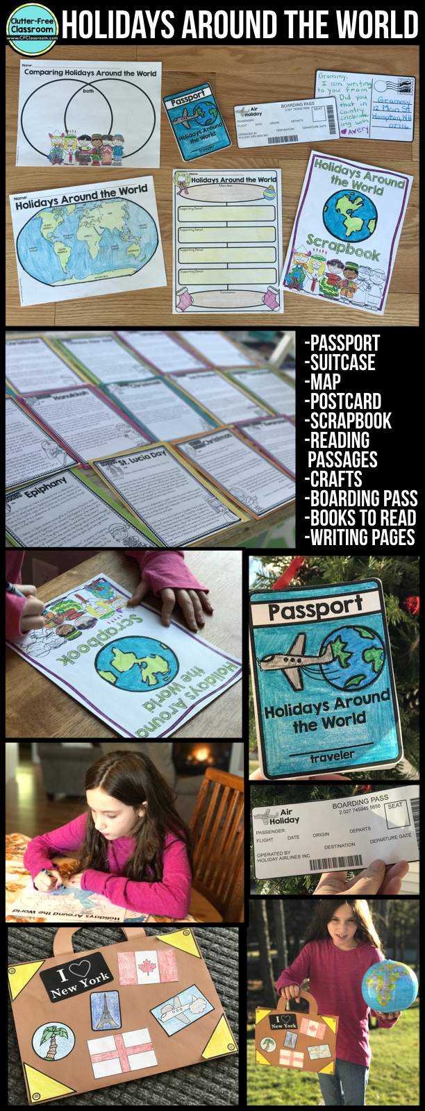 New Years Around the World social studies project with interactive