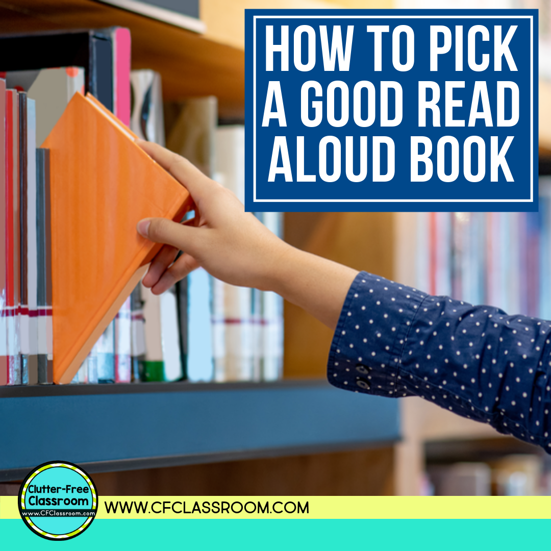 Are you not sure how to pick a good read aloud book? Check out this blog post that offers easy tips for selecting a children’s book that is exactly what you need for a specific lesson or grade. Be sure to grab the freebie while you are there that includes seasonal book lists for read alouds. #readaloud #booklist #reading