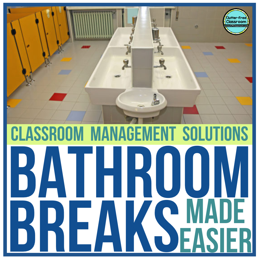 Check out these simple elementary bathroom breaks printable tracker and hall pass from the Clutter Free Classroom! Teaching kids how to track when they make bathroom trips will make classroom management for bathroom use easy for you.