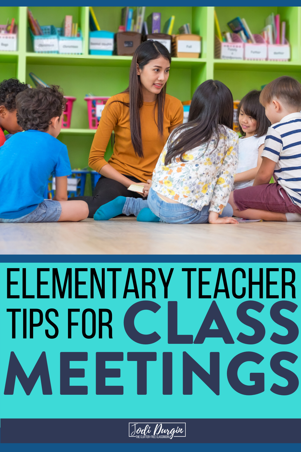Learn what an elementary class meeting is, why it is important to do every morning, and tons of ideas for how to do it. We'll even go into the details about how the components of it fit together in a schedule structure for your 1st, 2nd, 3rd, 4th, or 5th grade classroom. Read this Clutter-Free Classroom blog post to learn more! #classmeeting #morningmeeting #responsiveclassroom #elementaryclassroom