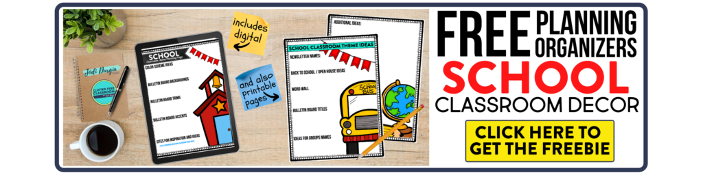free printable planning organizers for school classroom theme on a desk