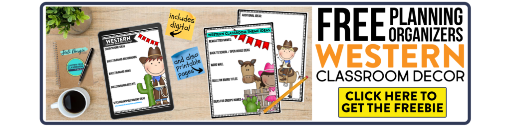 free printable planning organizers for western classroom theme on a desk