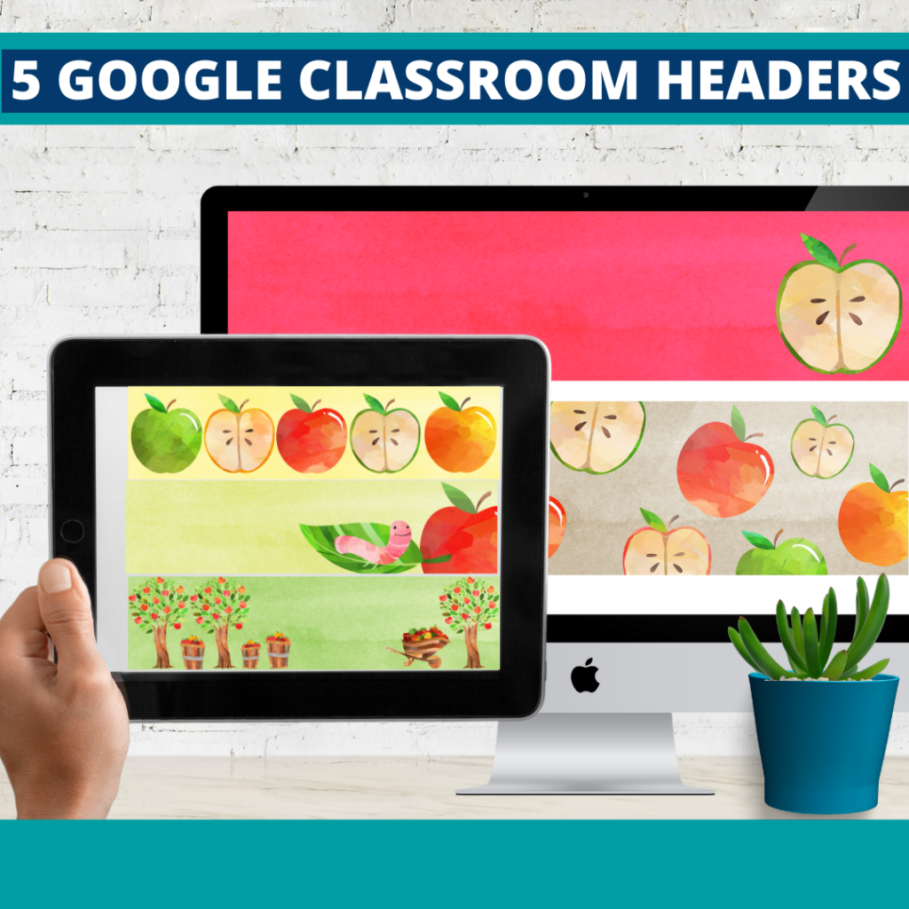 apple theme google classroom headers on an ipad