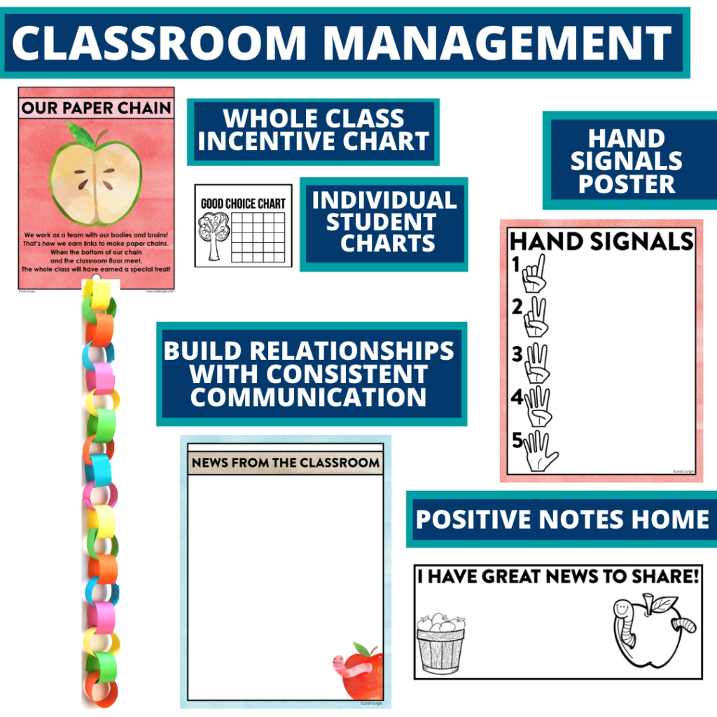 apple themed tools for improving student behavior in an elementary classroom