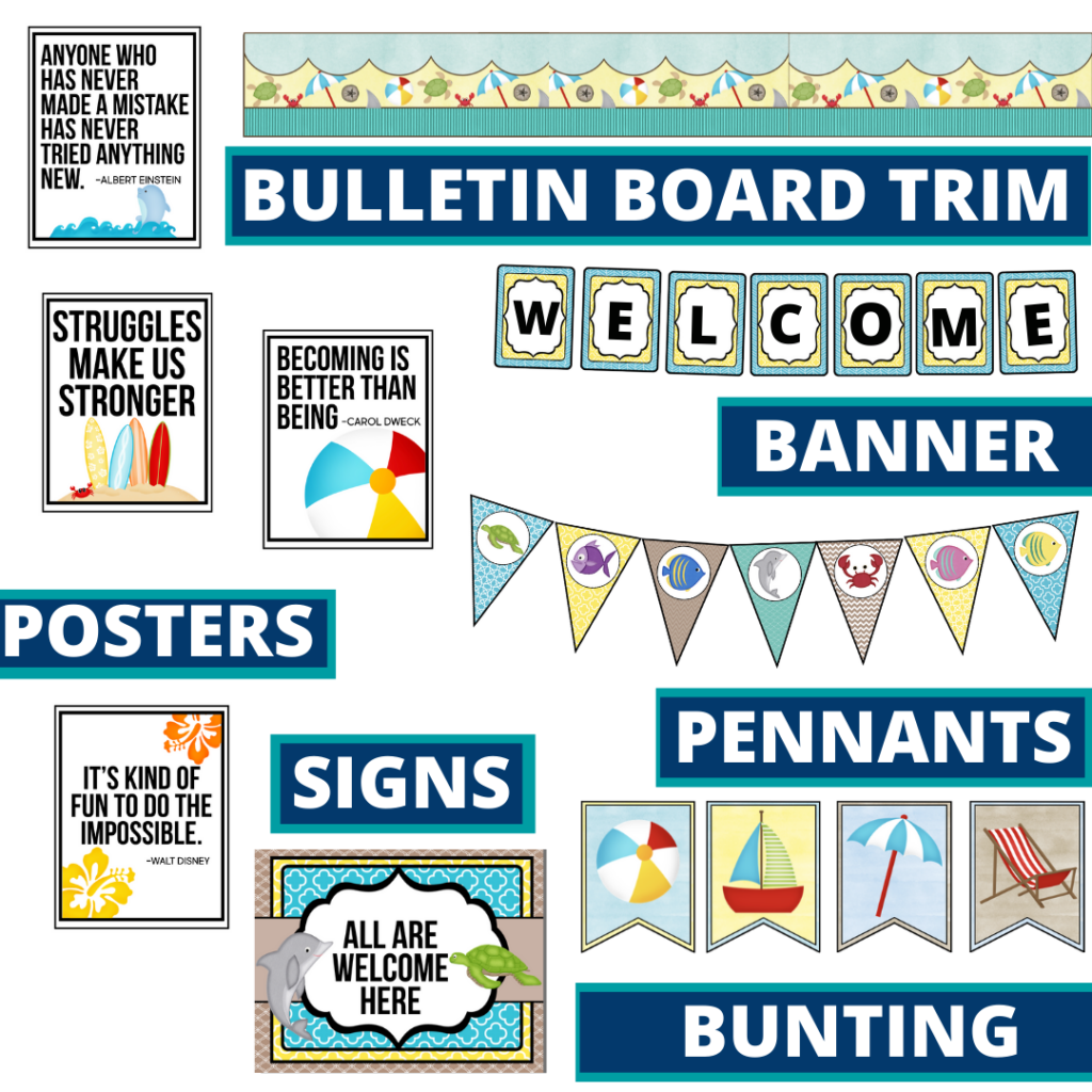 Beach Theme Classroom Decor Ideas & First Day of School Activities