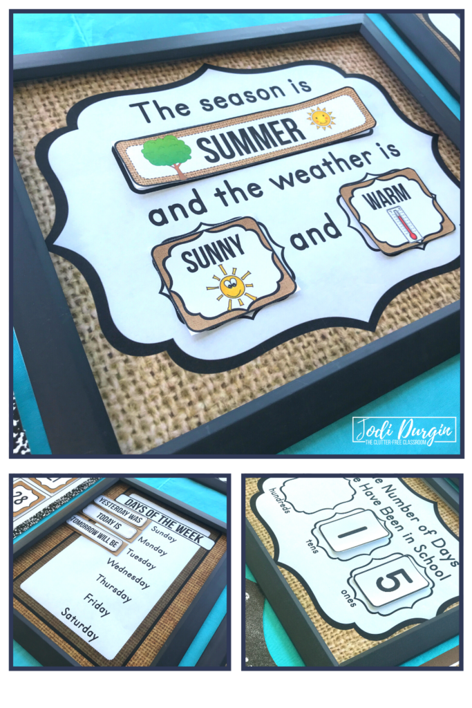 Interactive math charts for a burlap themed classroom.