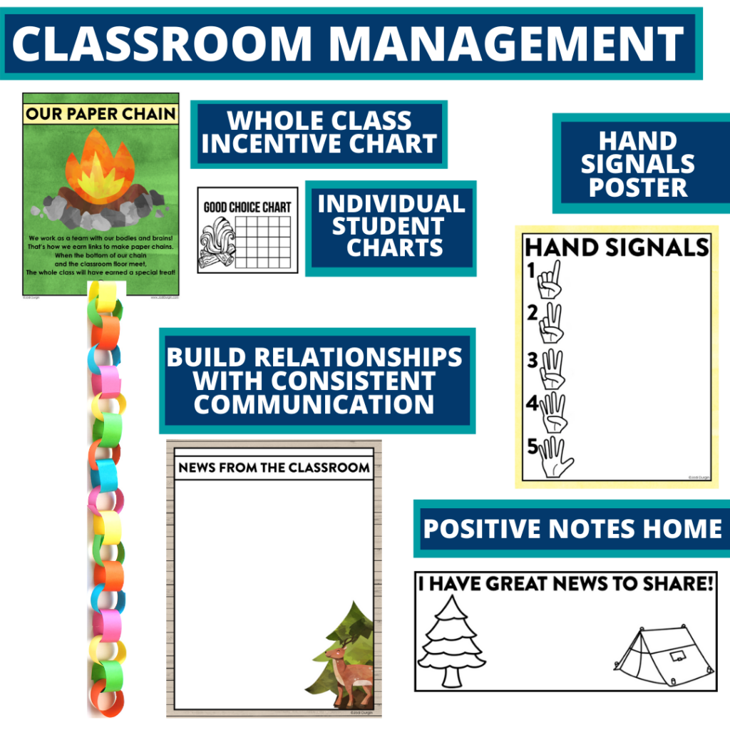 camping themed tools for improving student behavior in an elementary classroom