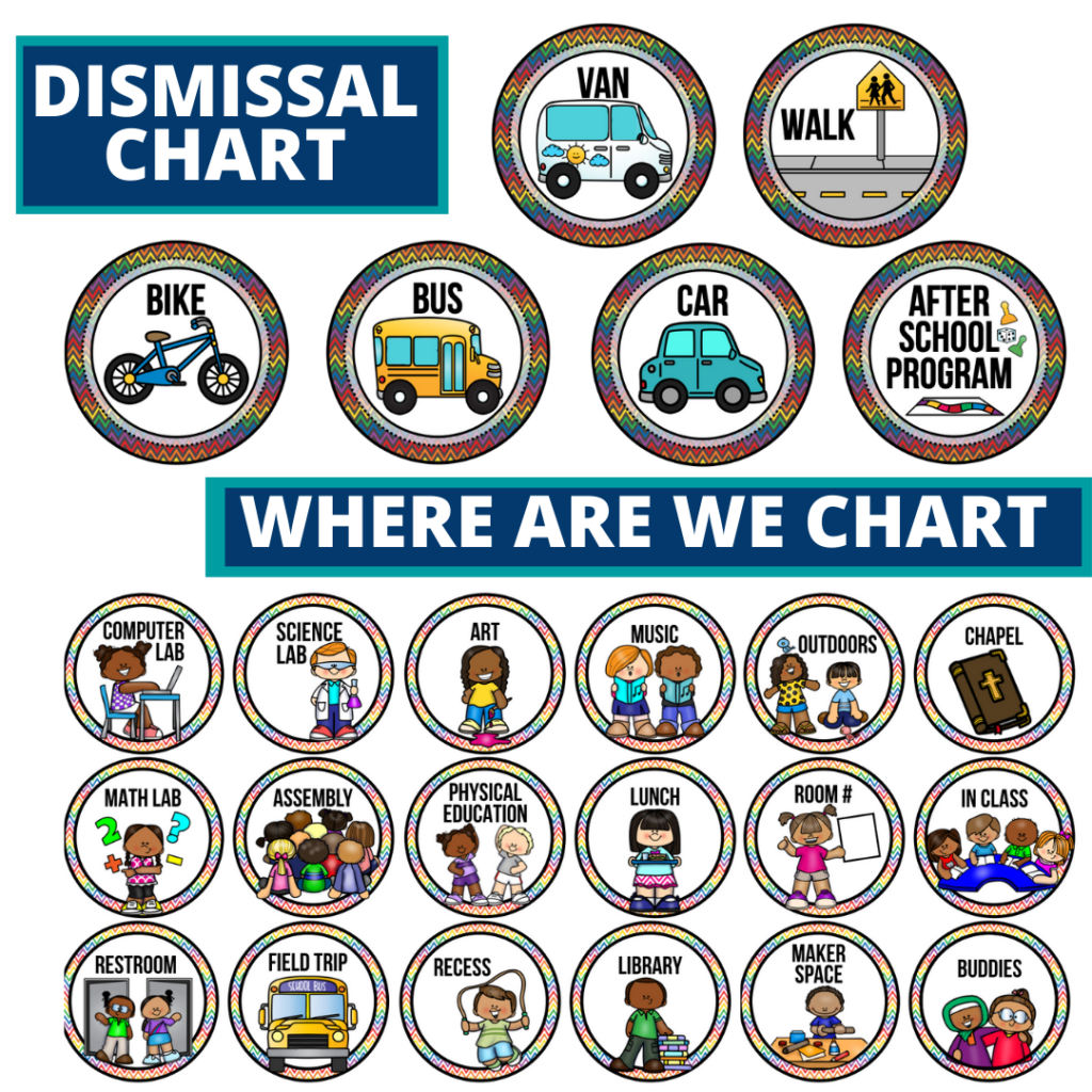 crayons theme editable dismissal chart for elementary classrooms with for better classroom