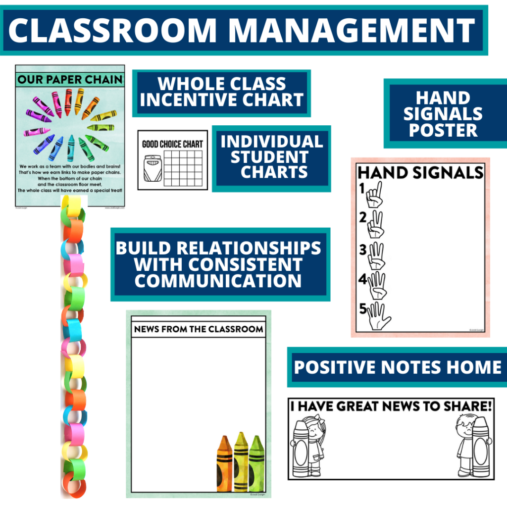 crayons themed tools for improving student behavior in an elementary classroom