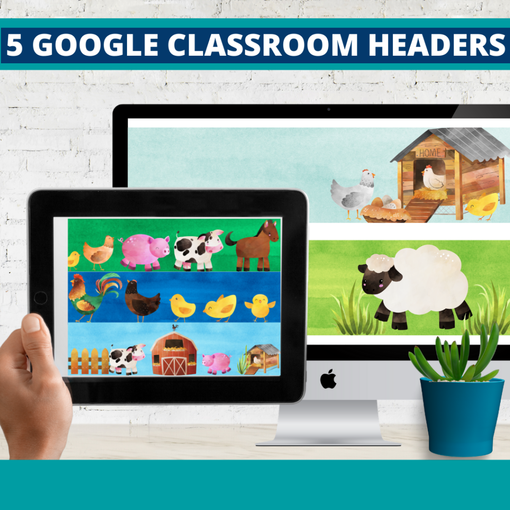 farm classroom themed google classroom headers and google classroom banners