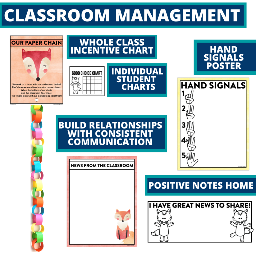 fox themed tools for improving student behavior in an elementary classroom