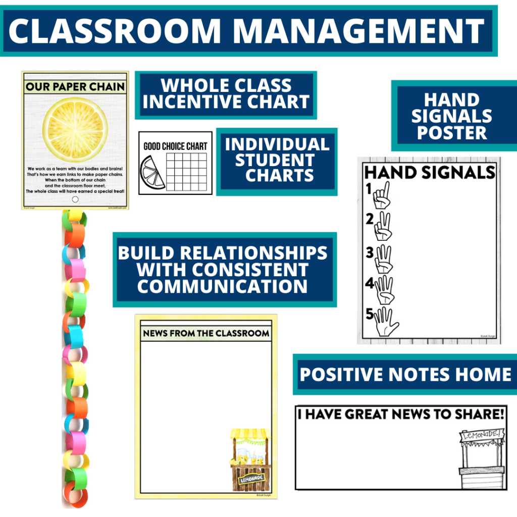 lemons themed tools for improving student behavior in an elementary classroom
