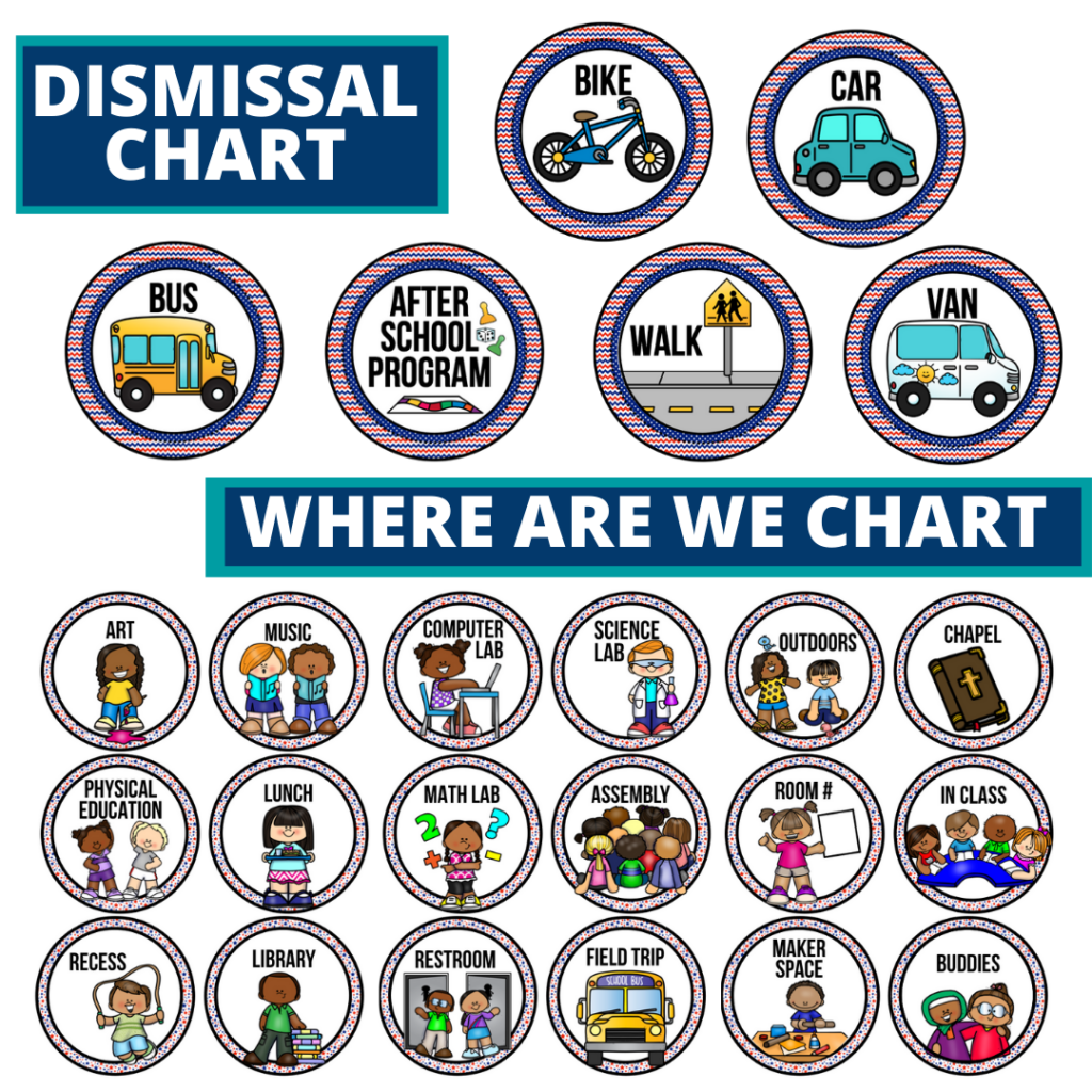 patriotic theme editable dismissal chart for elementary classrooms with for better classroom