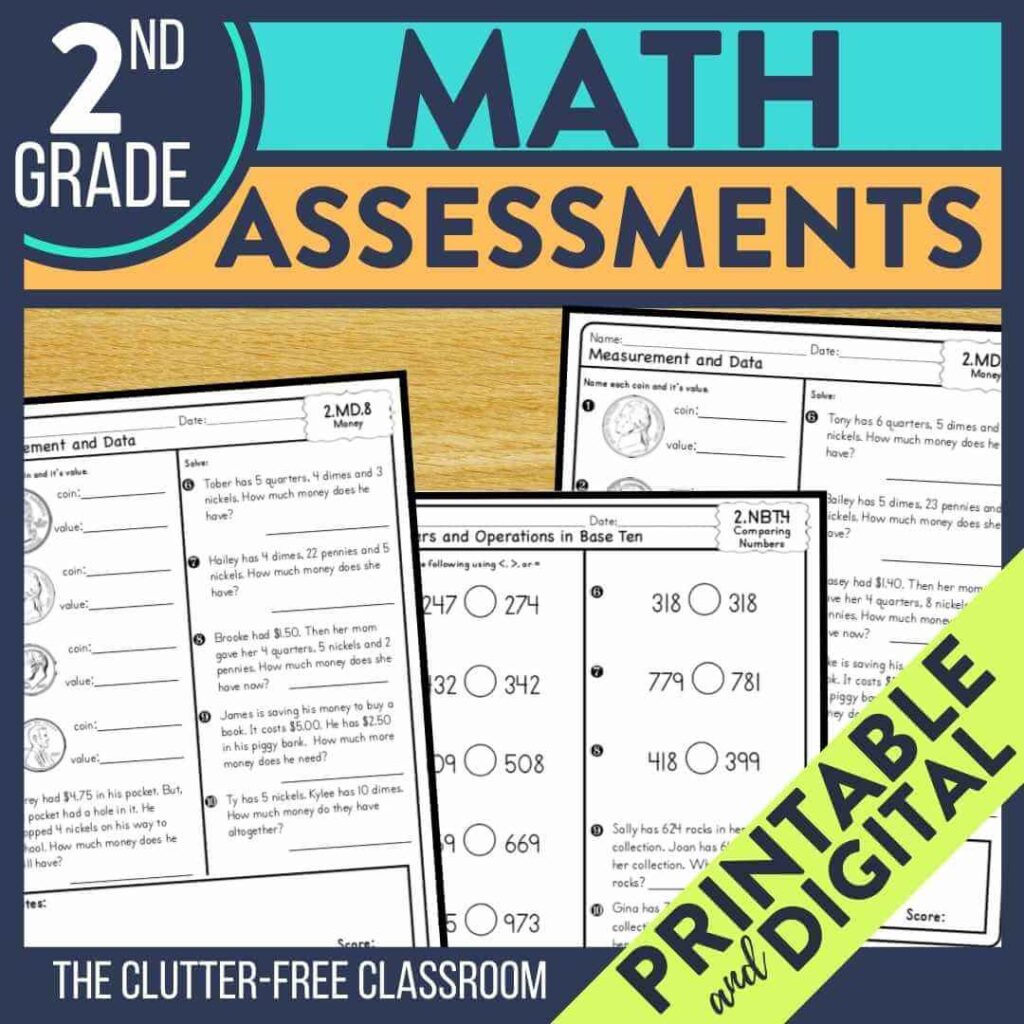 Basic 2nd Grade Math Assessment Worksheet