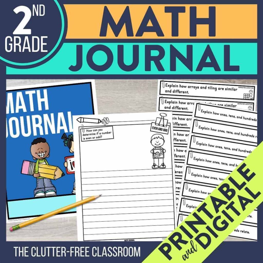 2nd grade math notebook journal prompts