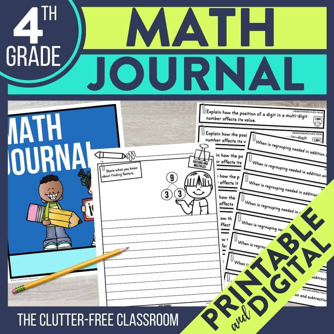 4th grade math notebook journal prompts