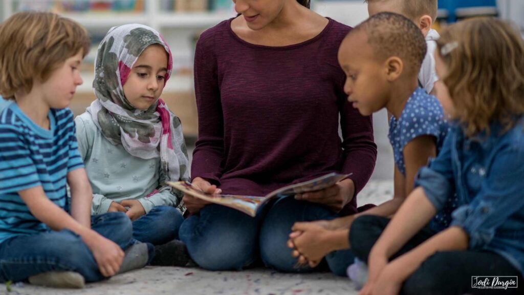 elementary math literature being read aloud to students