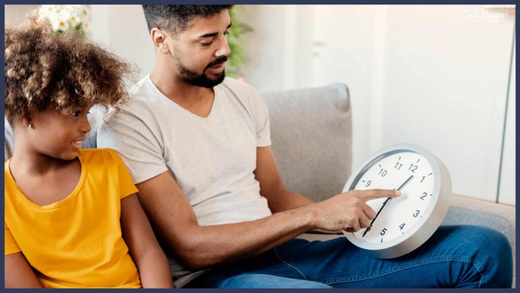 dad helping girl with math homework as part of a school to home math connection, which is a great example of parent participation