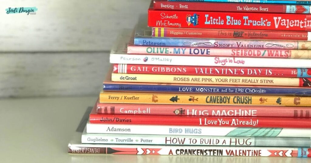 stack of Valentine's Day picture books