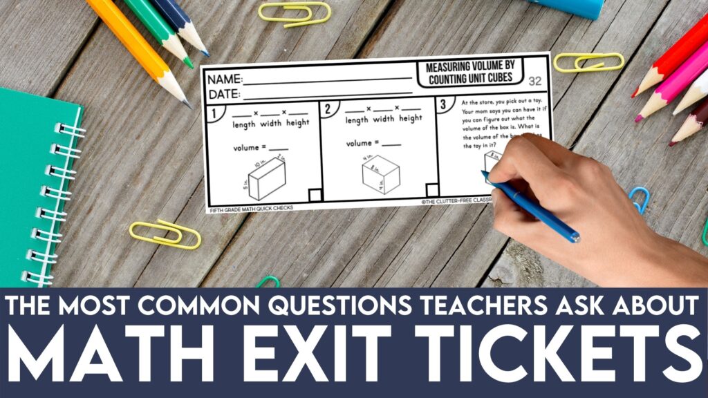 example of a math exit slip template in a 3rd grade classroom