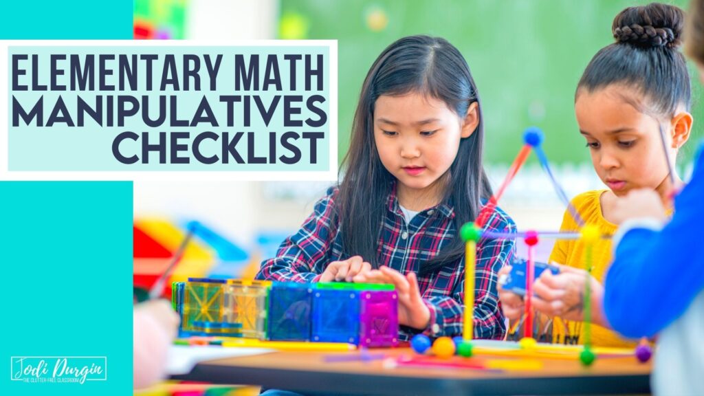 elementary students using math manipulatives