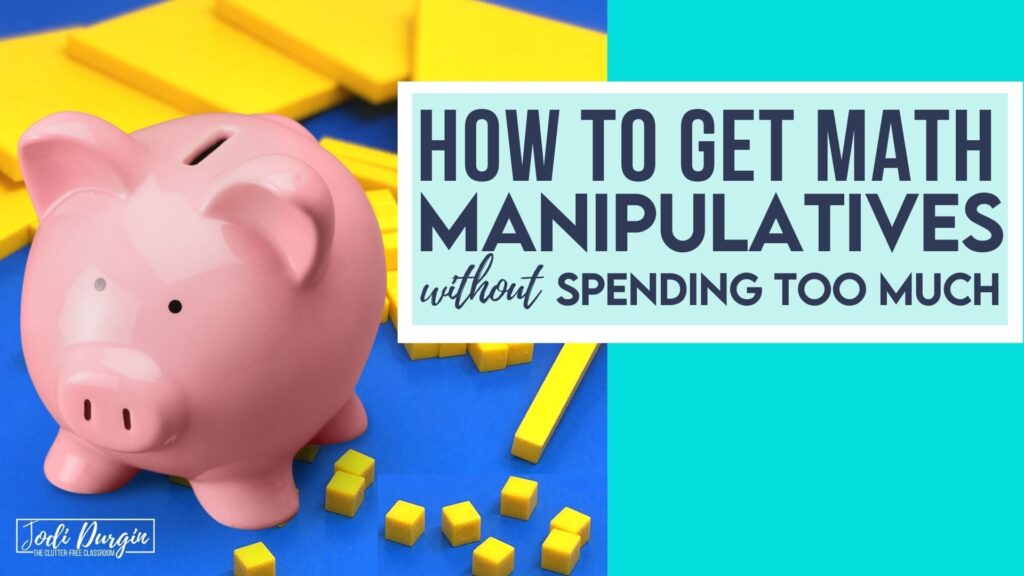 piggy bank with math manipulatives