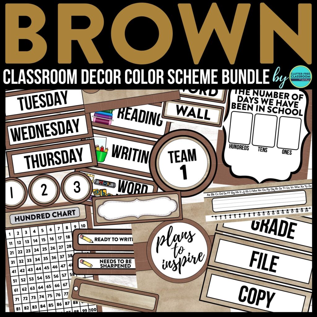 brown classroom decor