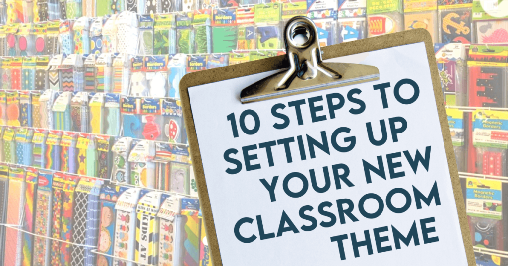 a wall of classroom bulletin board borders in a store