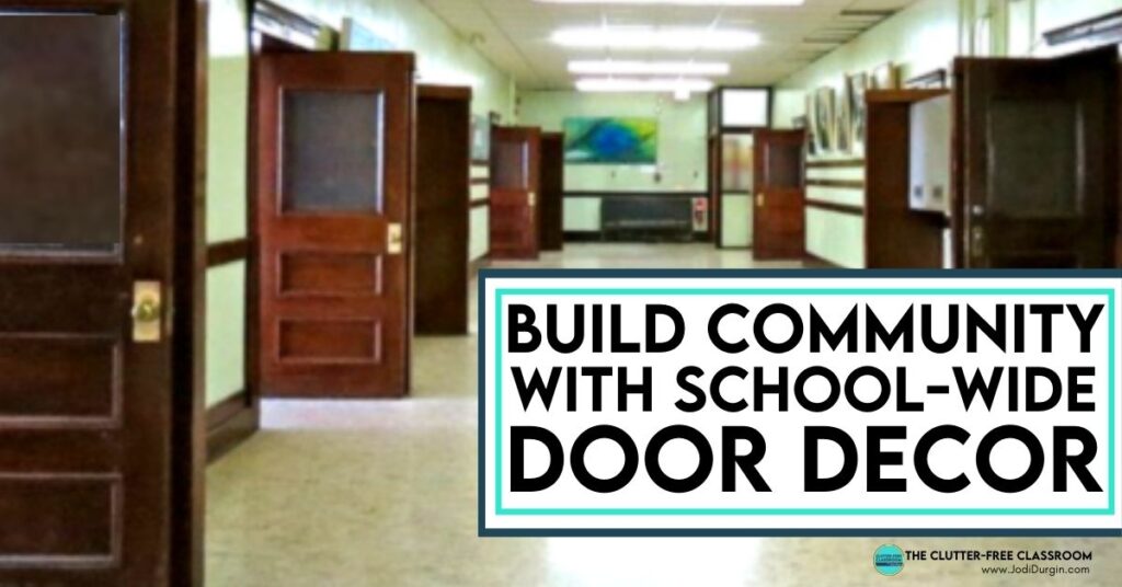school hallway with classroom doors open