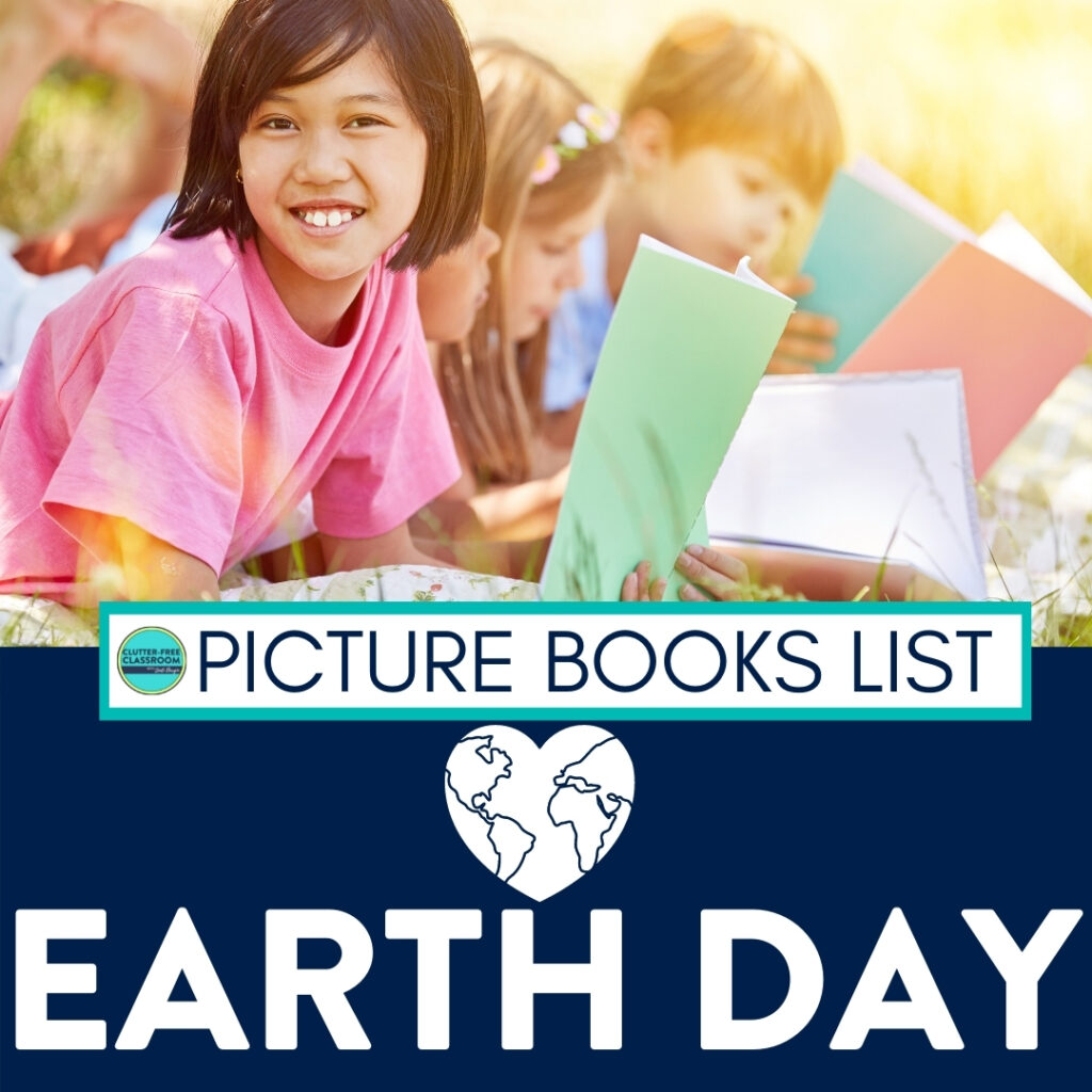 students reading books about Earth Day