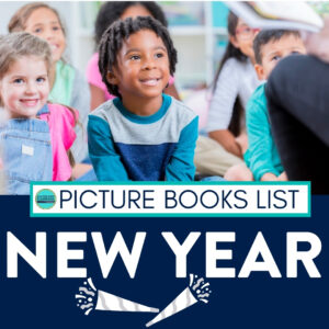 kids listening to a New Year book