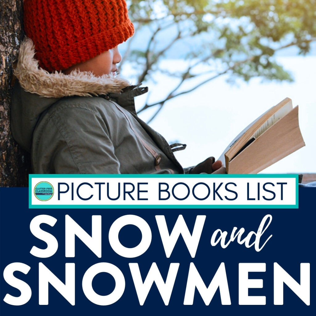 student reading a book about snow