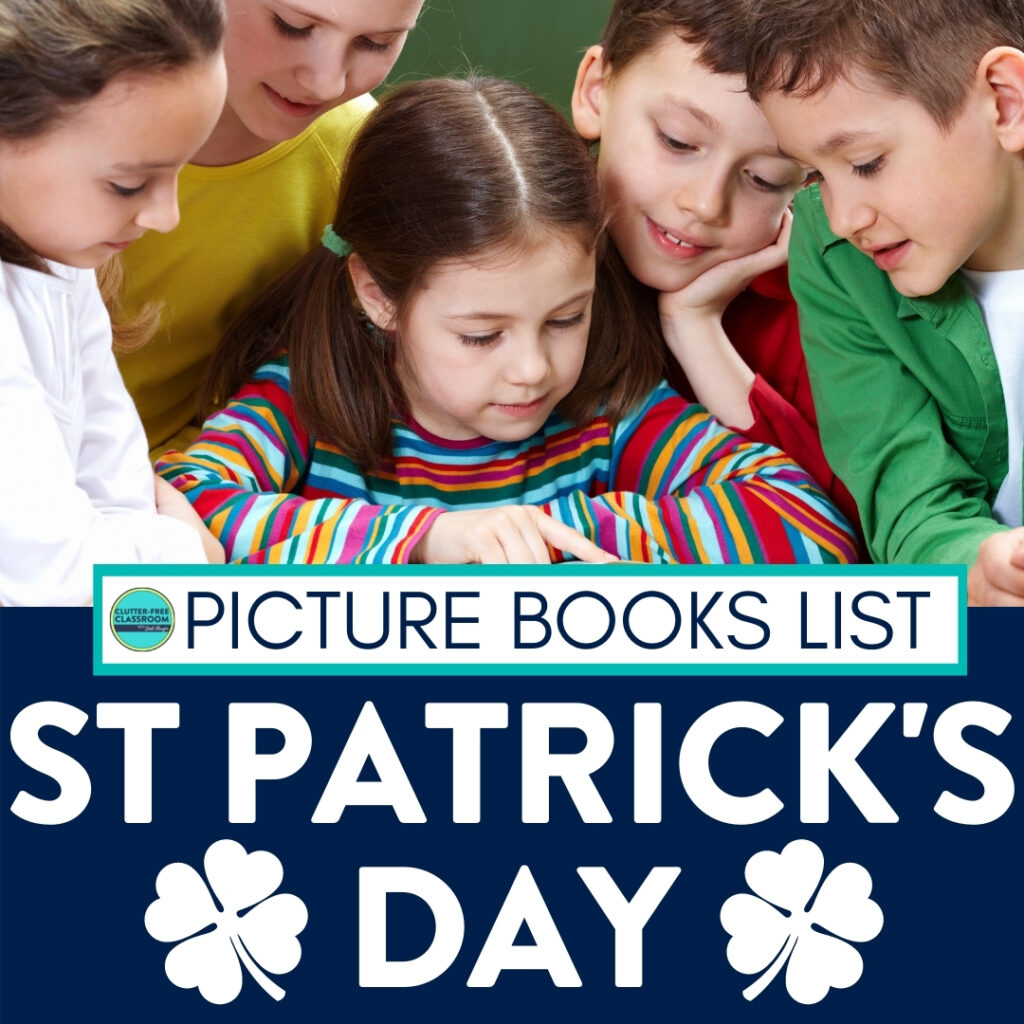 Students reading a St. Patrick's Day book