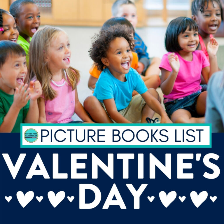 Students listening to a Valentine's Day book