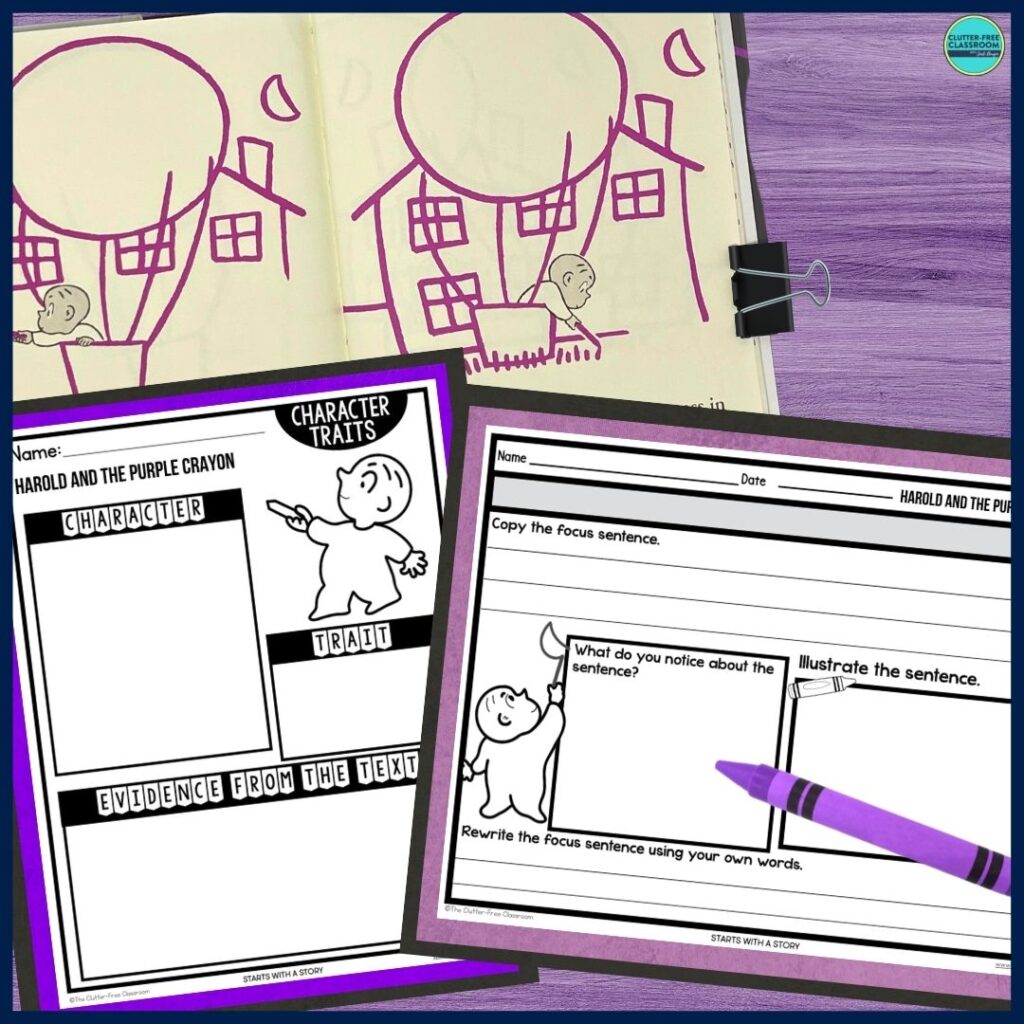 Harold and the Purple Crayon worksheets