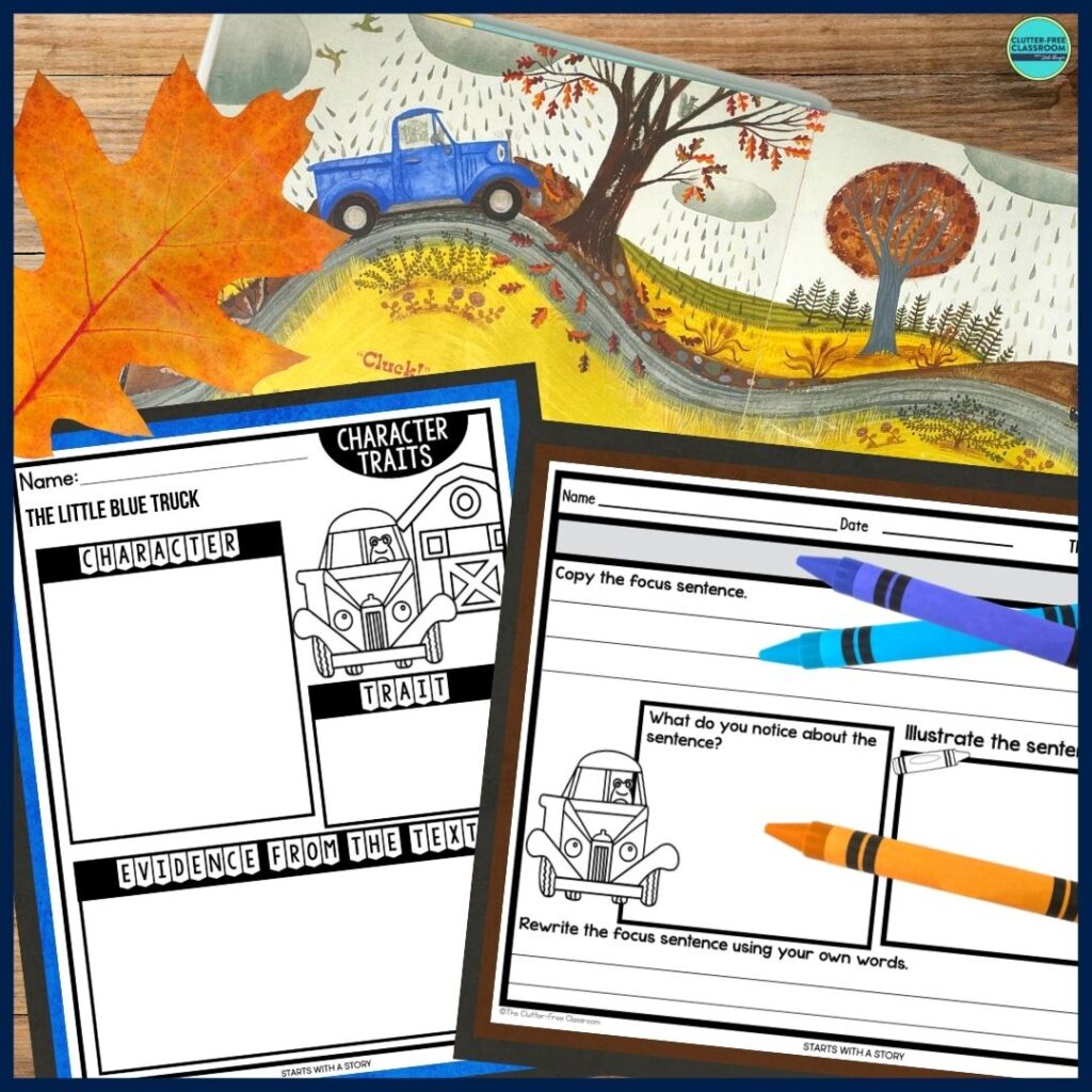 Little Blue Truck worksheets