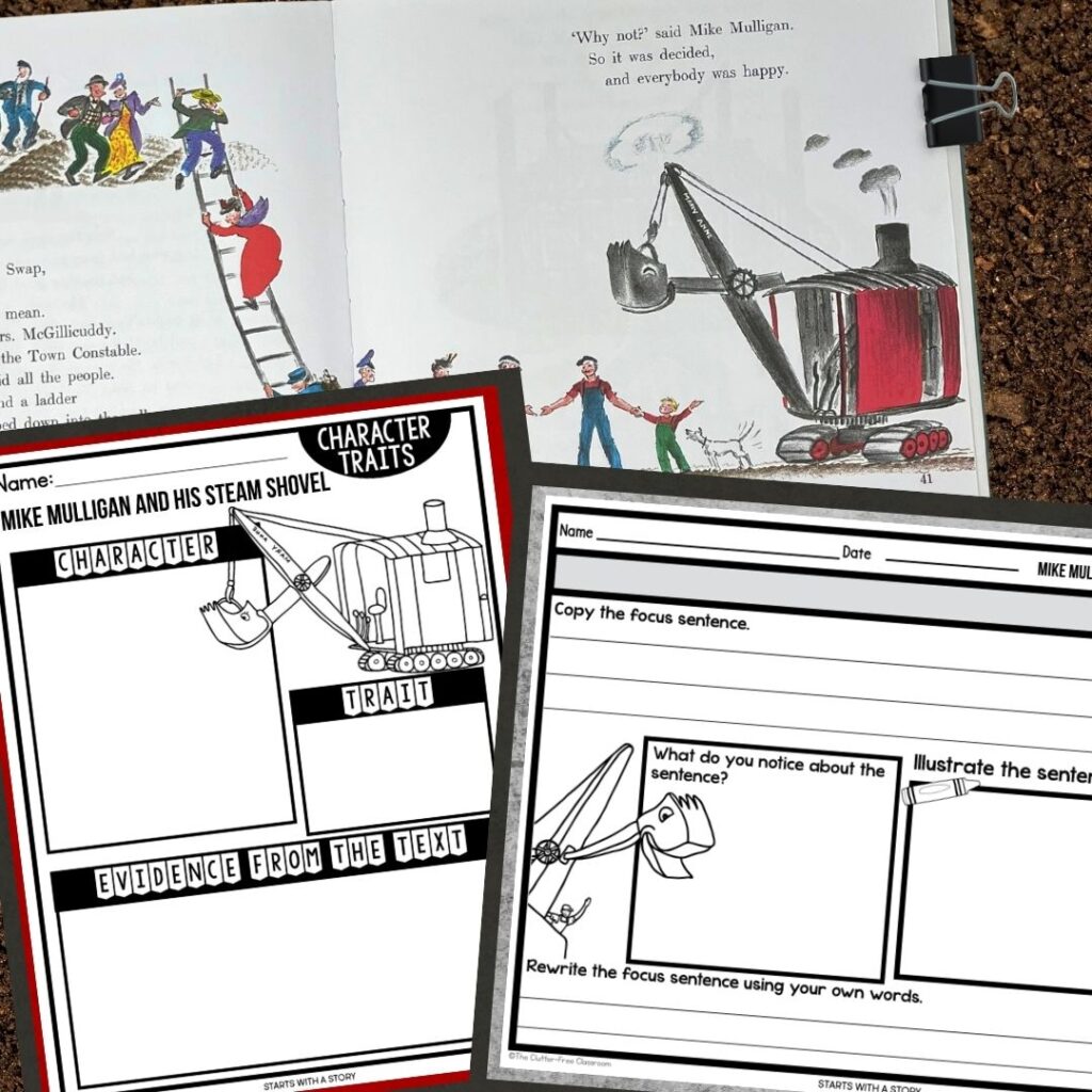 Mike Mulligan and his Steam Shovel worksheets