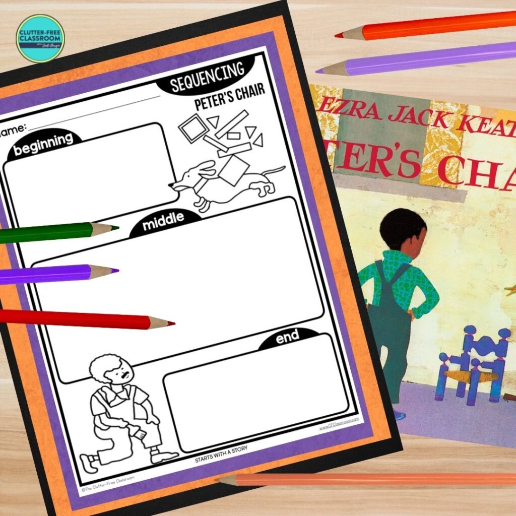 Peter's Chair book cover and sequencing worksheet