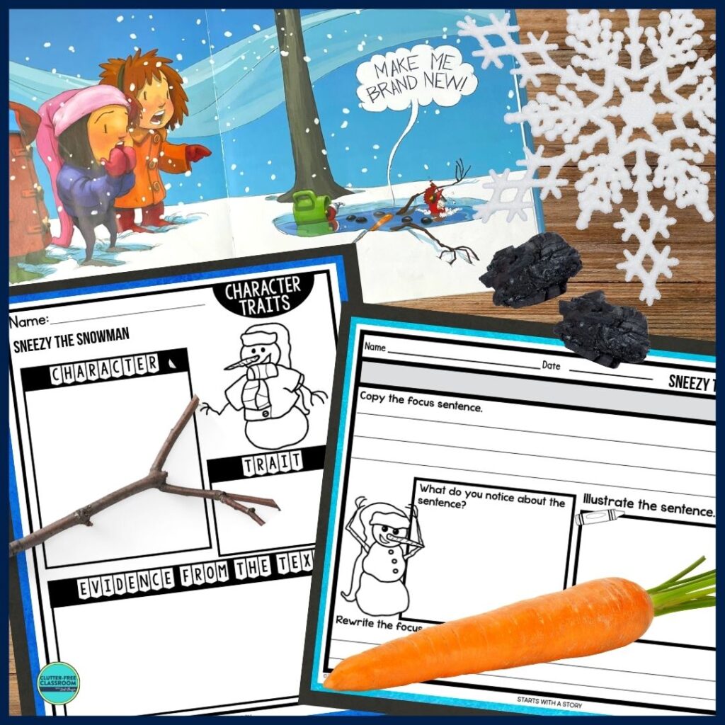 Sneezy the Snowman worksheets